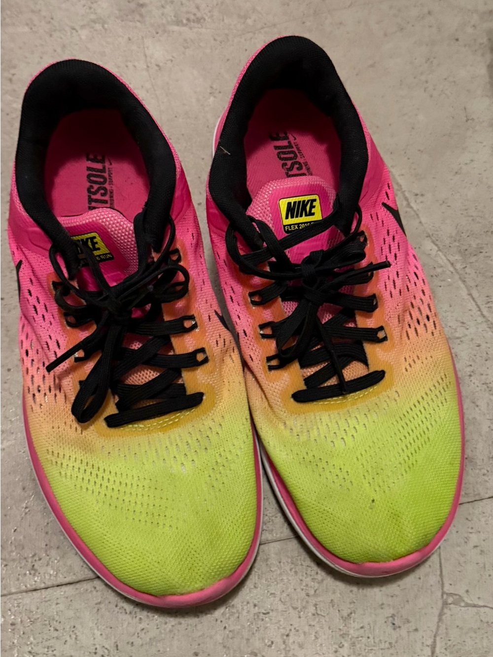 Nike Women's Pink-to-Yellow Gradient Running Sneakers